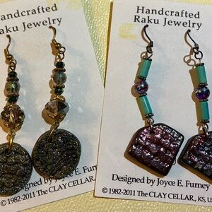Handcrafted Raku Jewelry Earrings